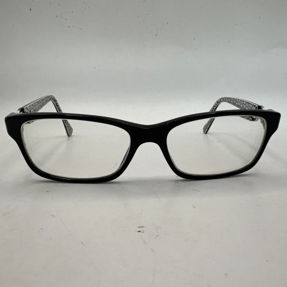 COACH EYEGLASSES FRAMES ONLY HC6052(FANNIE) 5214 BLACK/WHITE SIG C 52-16-135